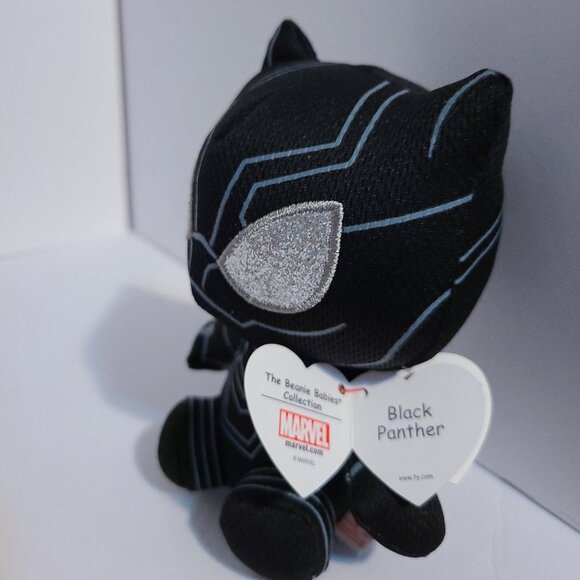 TY MARVEL AVENGERS BLACK PANTHER BEANIE BABY PLUSH---SUPERHERO COLLECTIBLE TOY - Picture 3 of 7